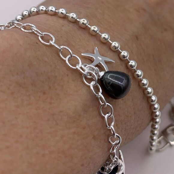 Bracelet, new, no tags, real white turquoise, adjustable size, beach,  boho - Picture 8 of 16